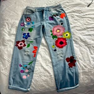 Hand Painted Denim Jeans